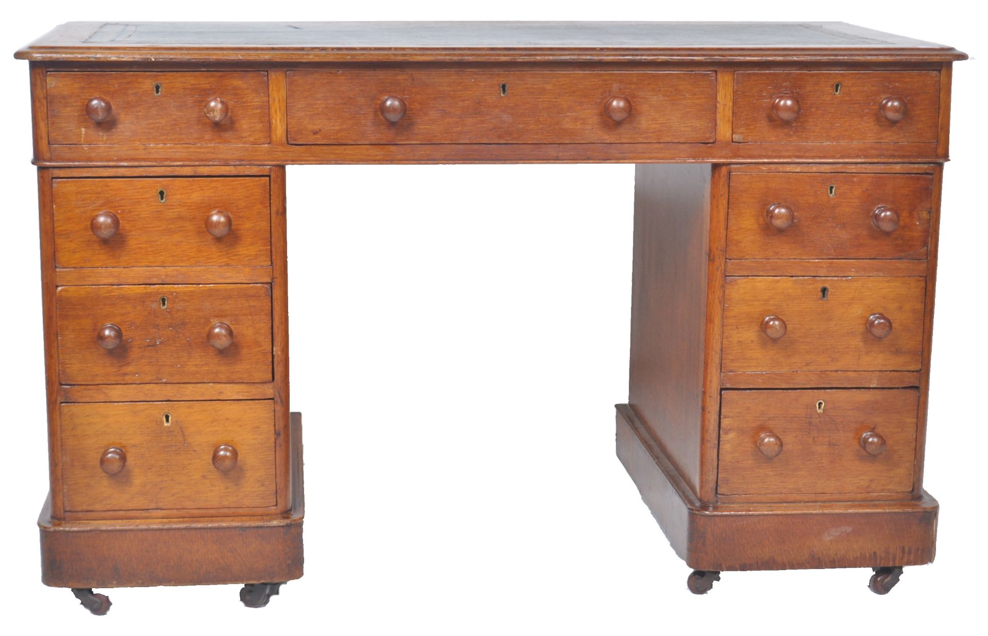 19TH CENTURY VICTORIAN MAHOGANY TWIN PEDESTAL DESK