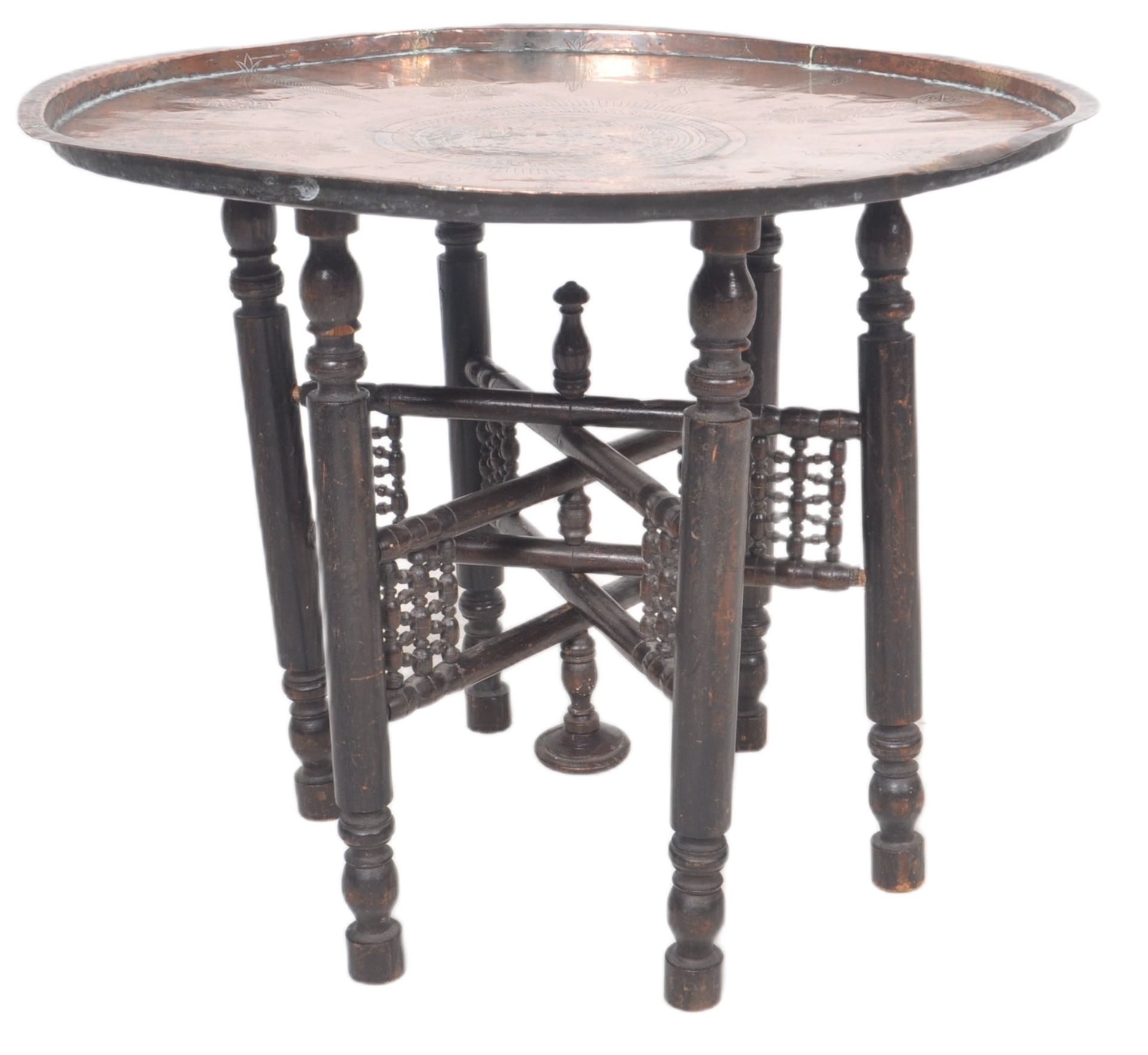 19TH CENTURY BRASS TOPPED BENARES TABLE