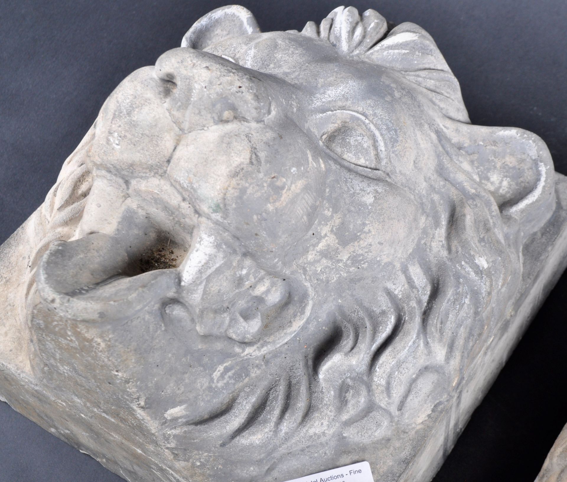 TWO EARLY 20TH CENTURY COMPOSITE LION WALL PLAQUES - Image 3 of 7