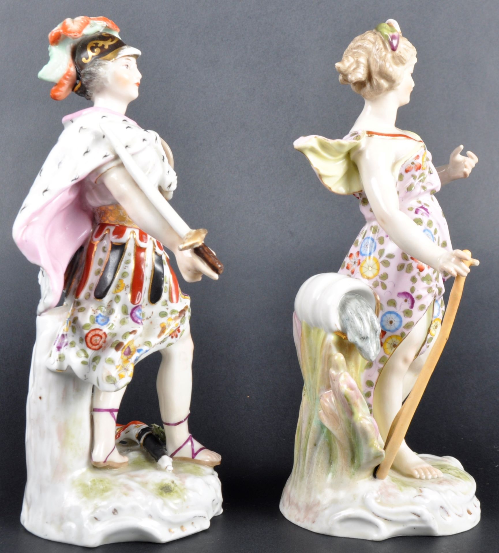 PAIR OF 19TH CENTURY DRESDEN PORCELAIN FIGURINES - Image 2 of 6