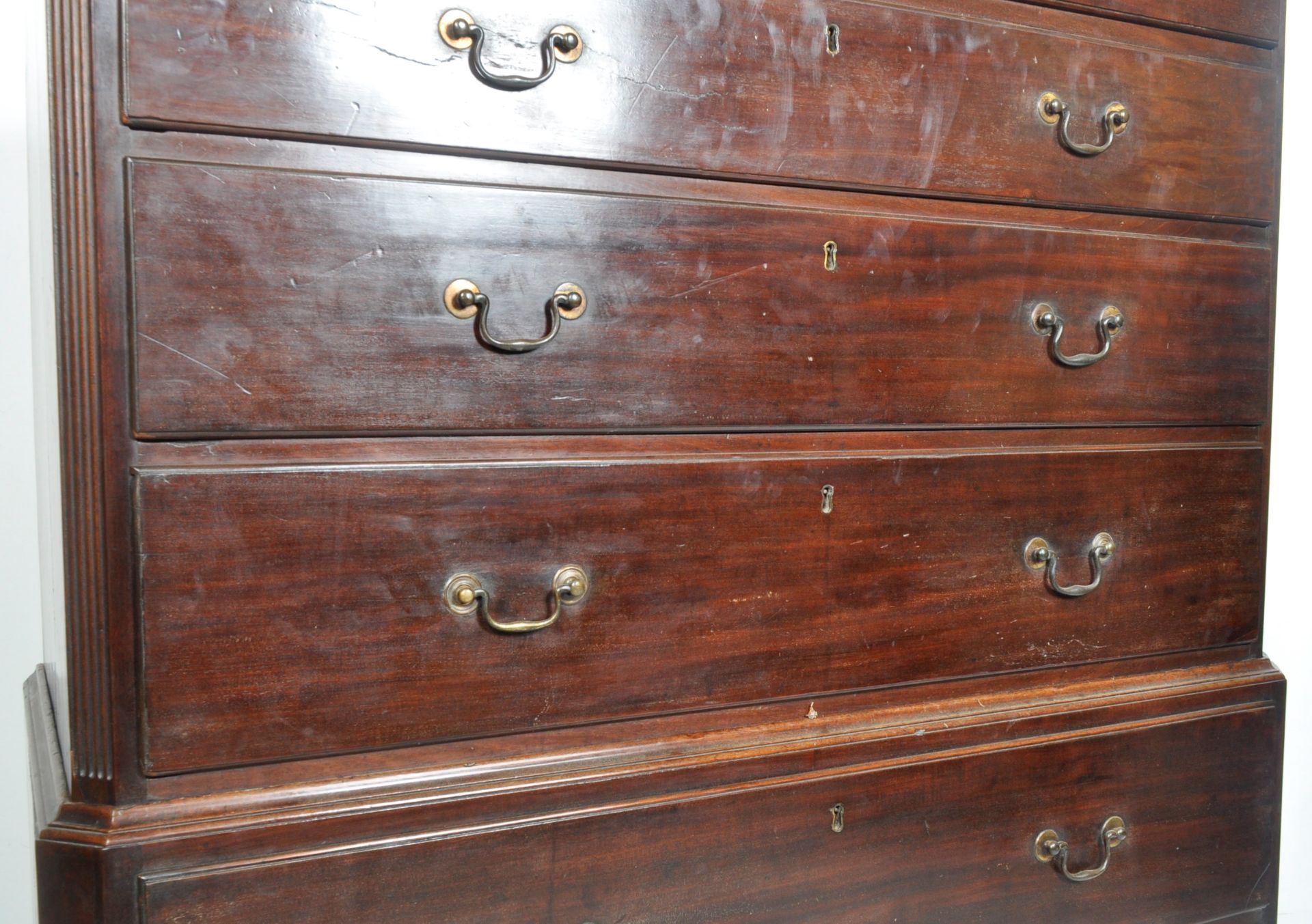 LATE 18TH CENTURY GEORGE III MAHOGANY CHEST ON CHEST - Image 4 of 10