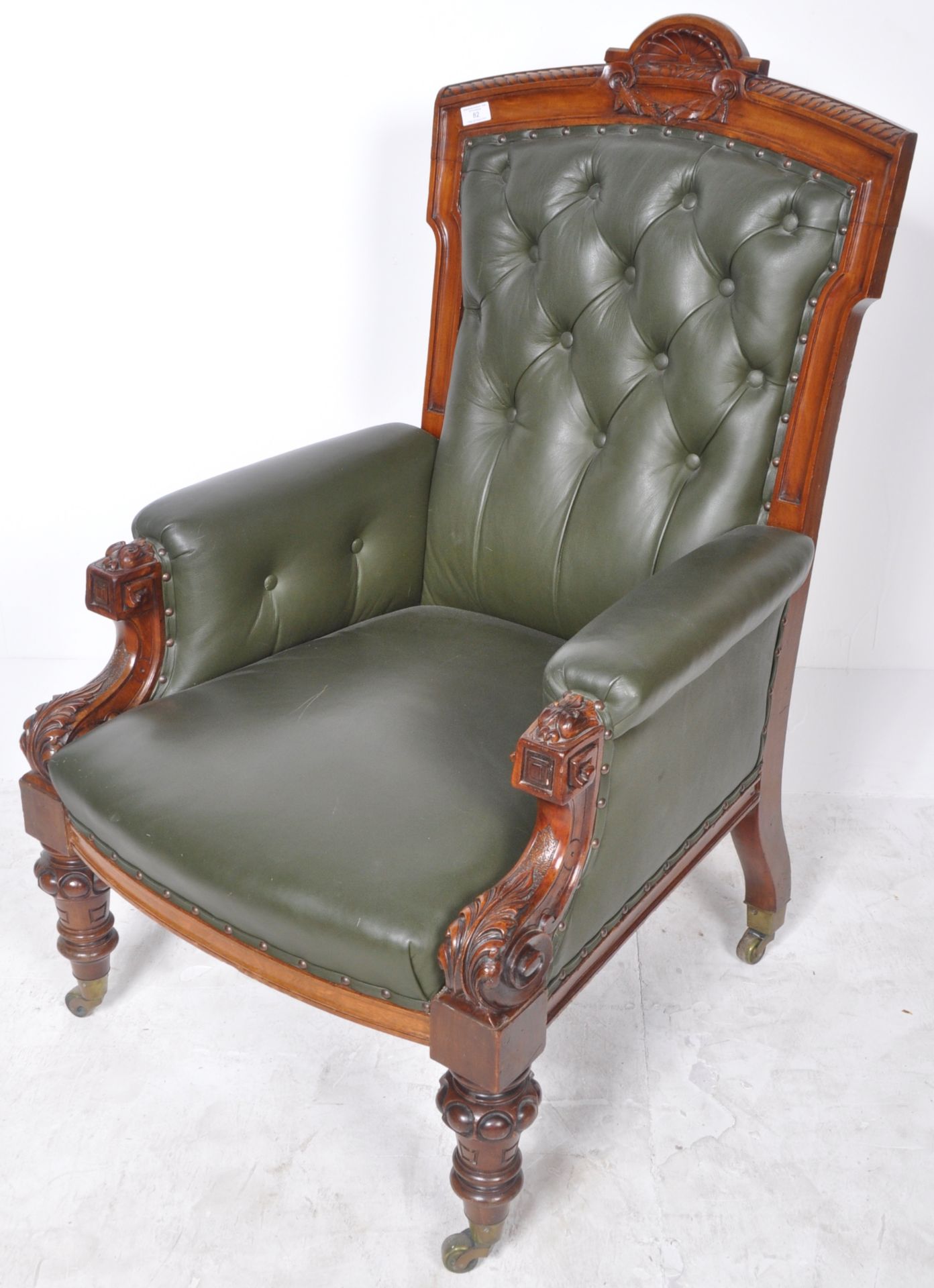 19TH CENTURY WILLIAM IV MAHOGANY LIBRARY ARMCHAIR - Image 2 of 8