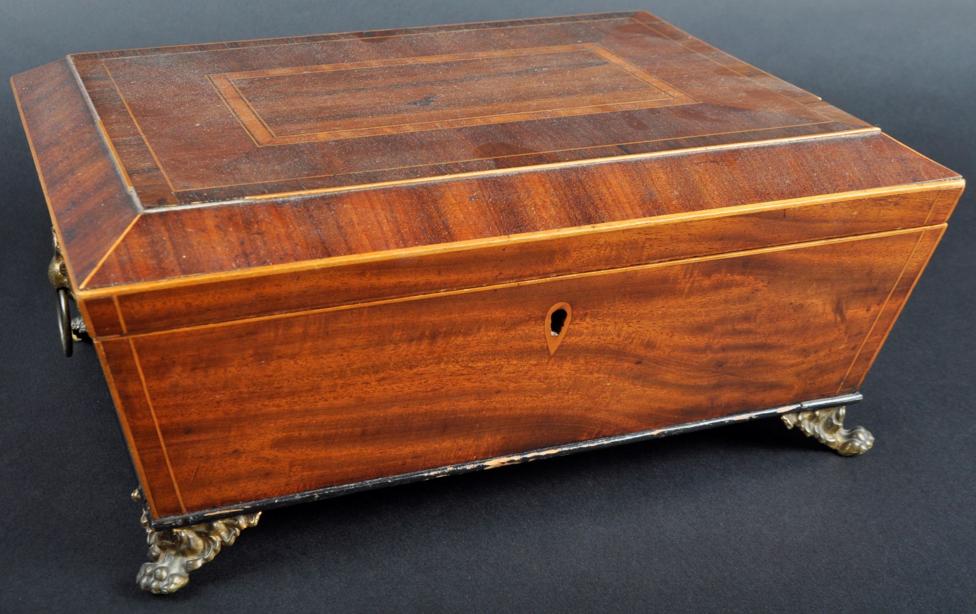 EARLY 19TH CENTURY REGENCY PERIOD SARCOPHAGUS FORM BOX - Image 2 of 6