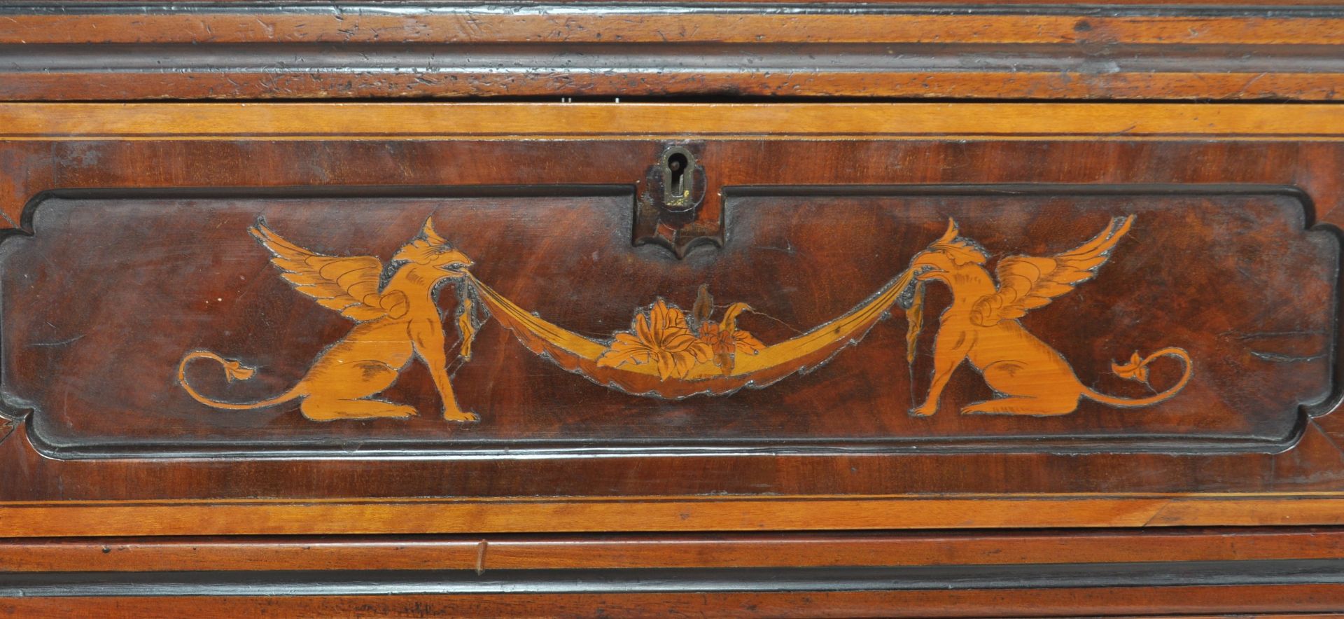 PAIR OF 19TH CENTURY MAHOGANY INLAID PEDESTAL CABINETS - Image 3 of 9