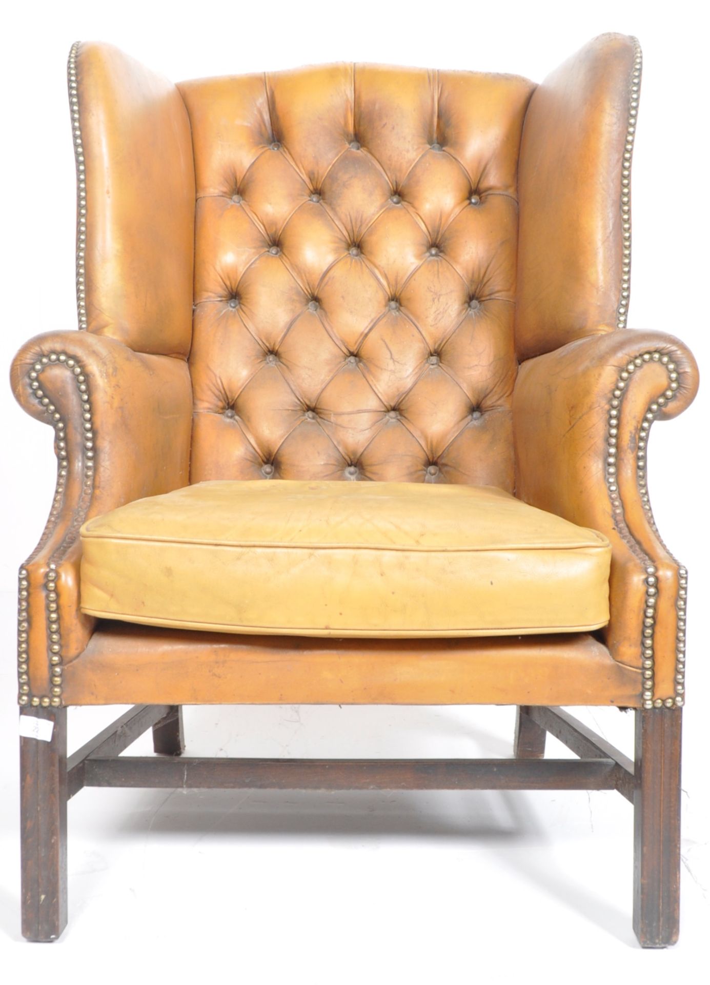 CHESTERFIELD WINGBACK FIRESIDE ARMCHAIR - Image 3 of 11