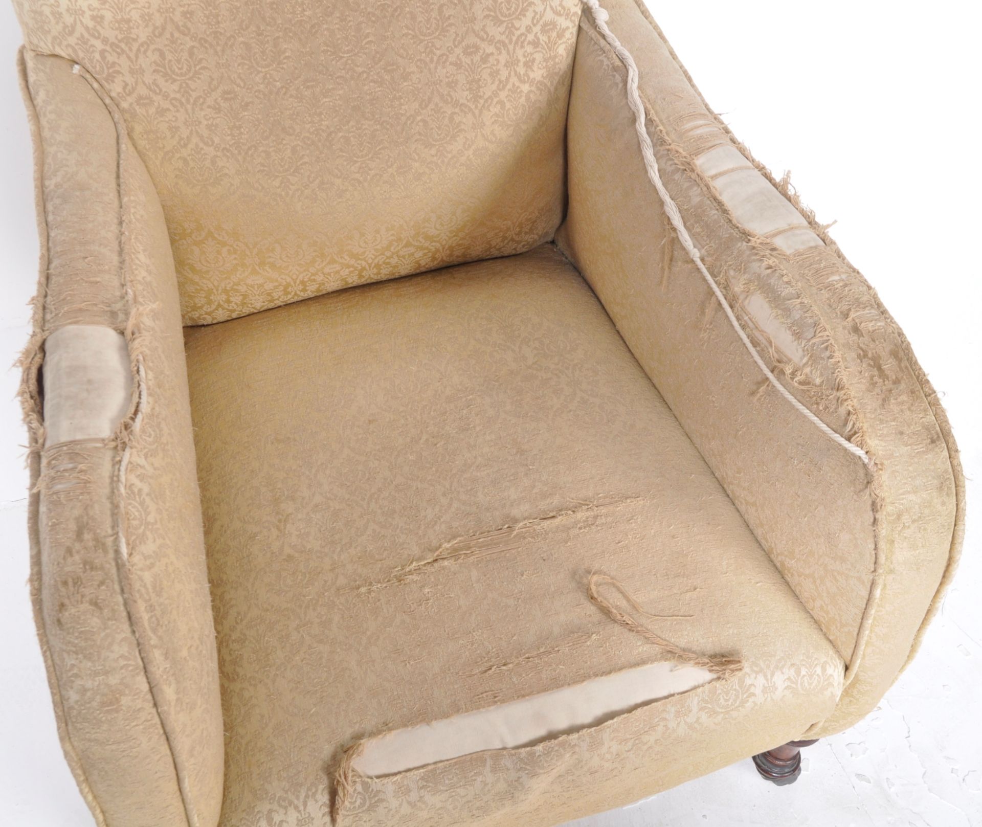 19TH CENTURY VICTORIAN PADDED ARMCHAIR - Image 4 of 8