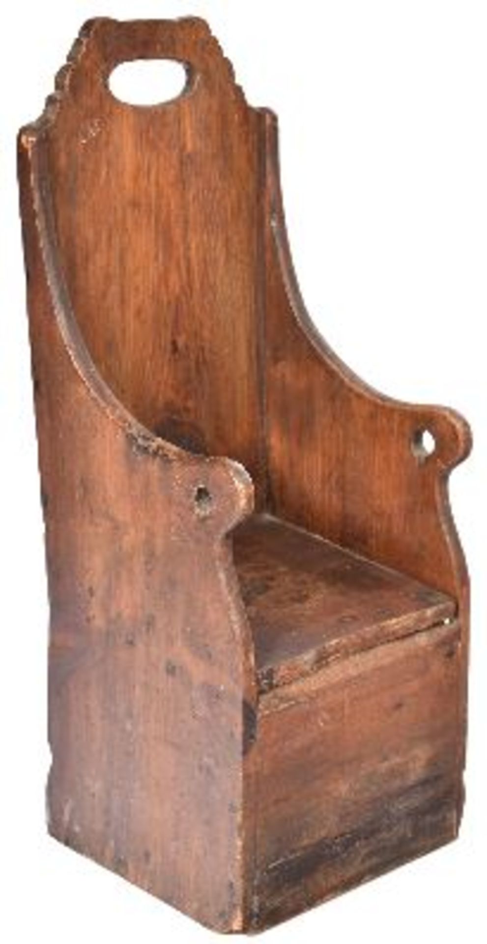 18TH CENTURY OAK AND STAINED PINE CHILDRENS CHAIR