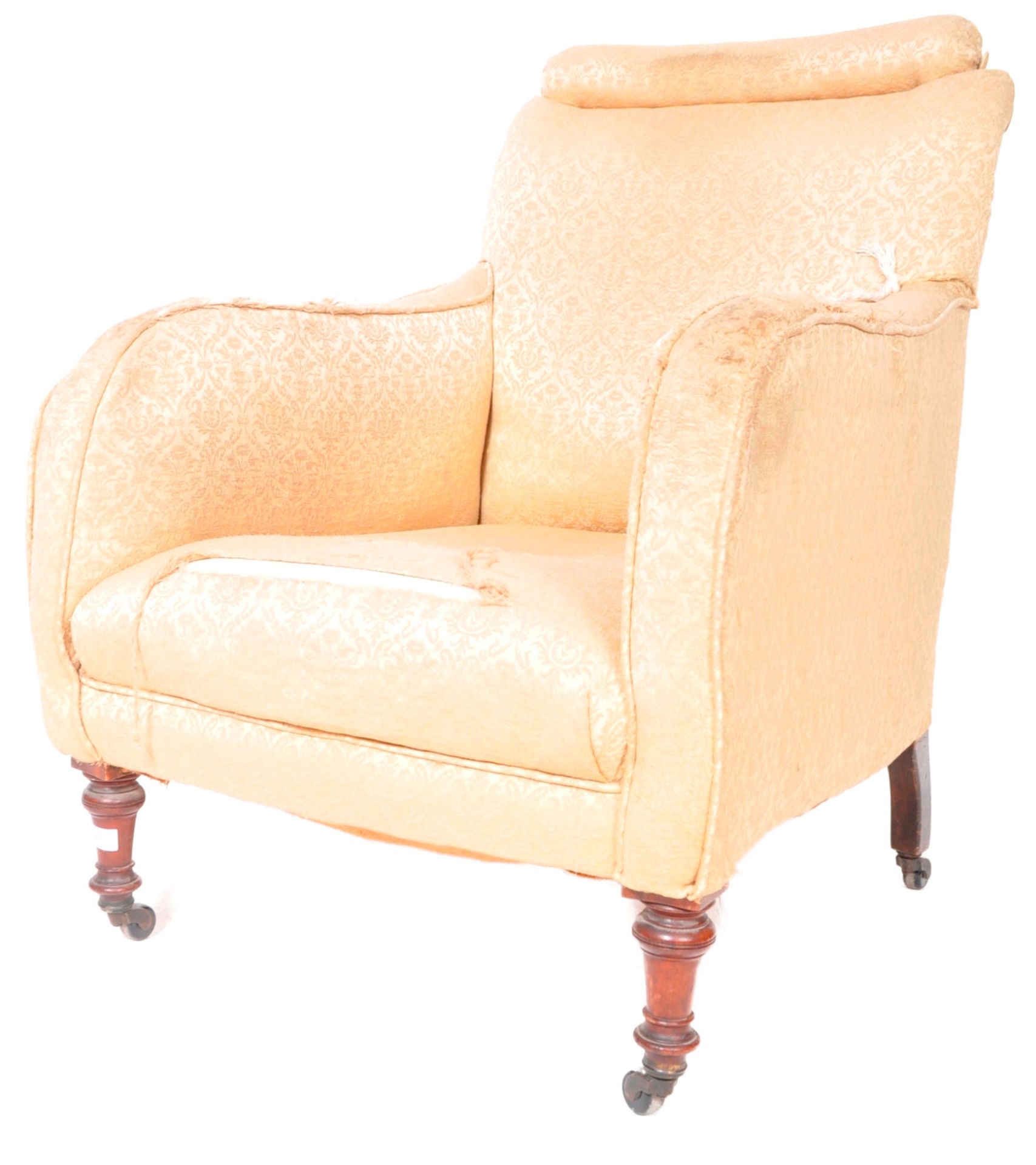 19TH CENTURY VICTORIAN PADDED ARMCHAIR