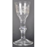 18TH CENTURY GEORGE III FACET CUT CHINOISERIE WINE GLASS