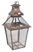 EARLY 20TH CENTURY COPPER ELECTRIC PORCH LANTERN