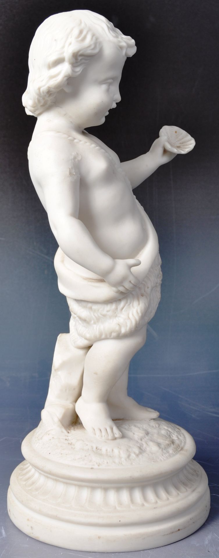 LARGE 19TH CENTURY BISCUIT PORCELAIN CHERUB FIGURINE - Bild 5 aus 14