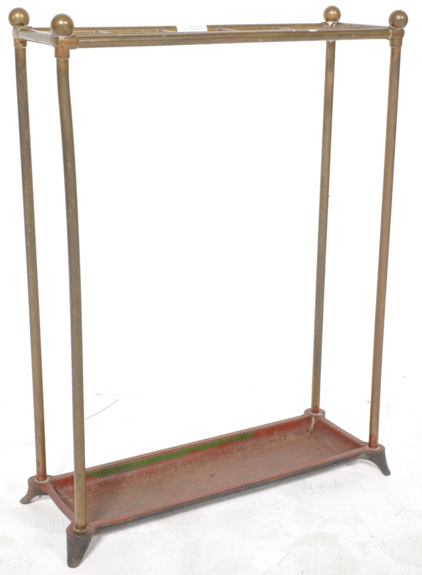 19TH CENTURY VICTORIAN BRASS TEN DIVISION STICK STAND