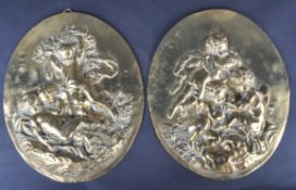 PAIR OF 19TH CENTURY BRONZE WALL PLAQUES