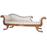 REGENCY GILLOW MANNER ROSEWOOD & BRASS CHAISE