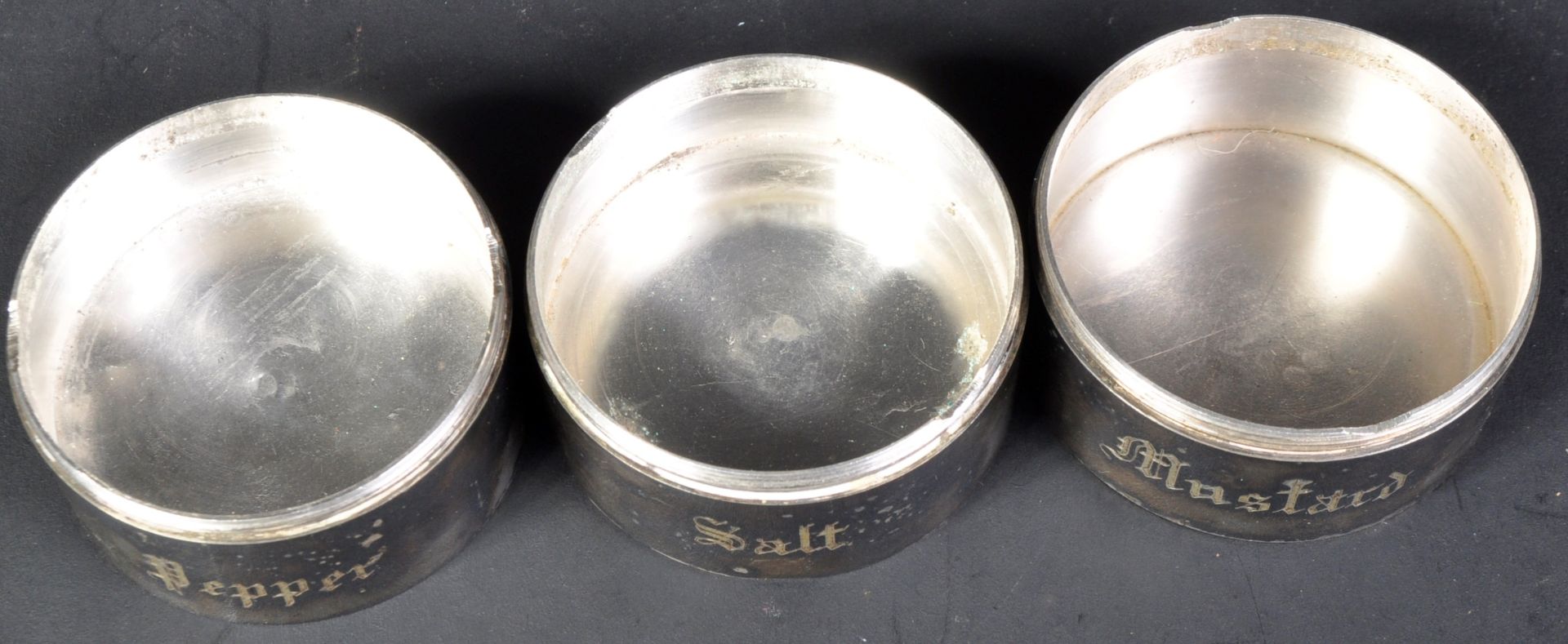 VICTORIAN SILVER PLATED CAMPAIGN CONDIMENT SET - Image 8 of 9
