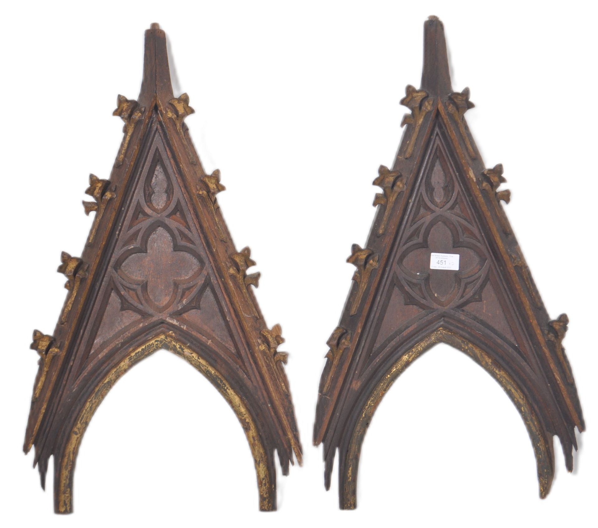 PAIR OF 19TH CENTURY HAND CARVED GOTHIC ARCHES