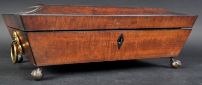 19TH CENTURY MAHOGANY TABLE BOX JEWELLERY CASKET
