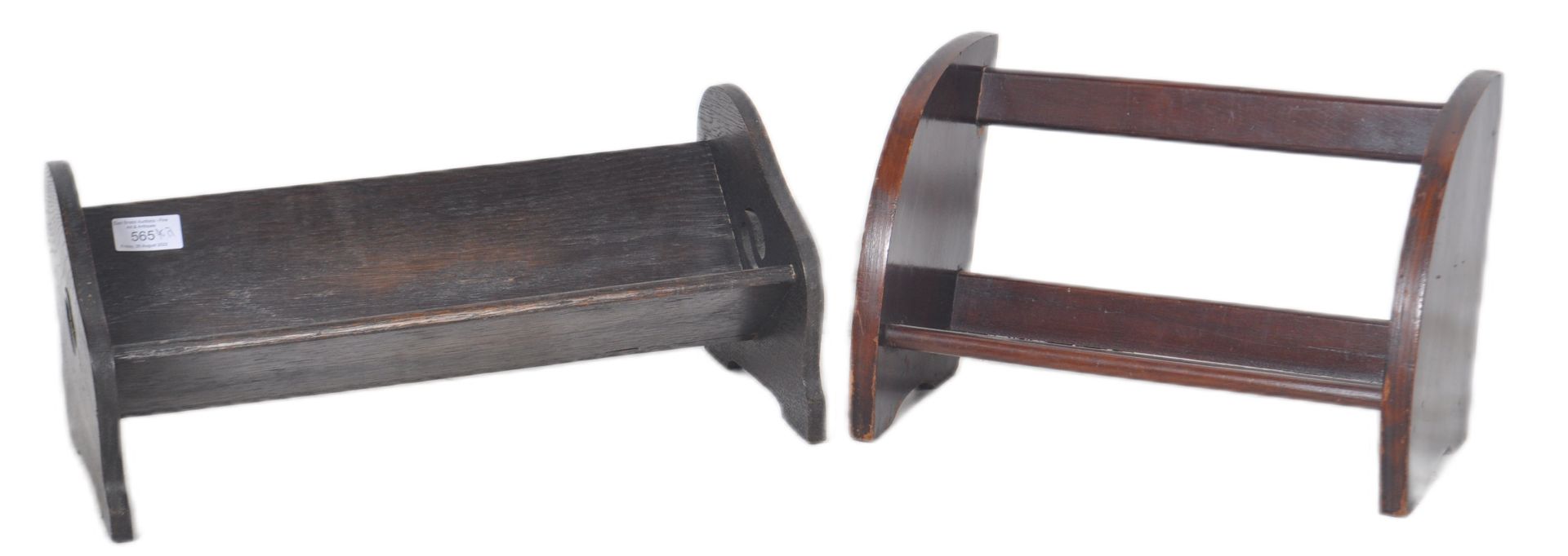 TWO 19TH CENTURY VICTORIAN OAK BOOKREST / STANDS