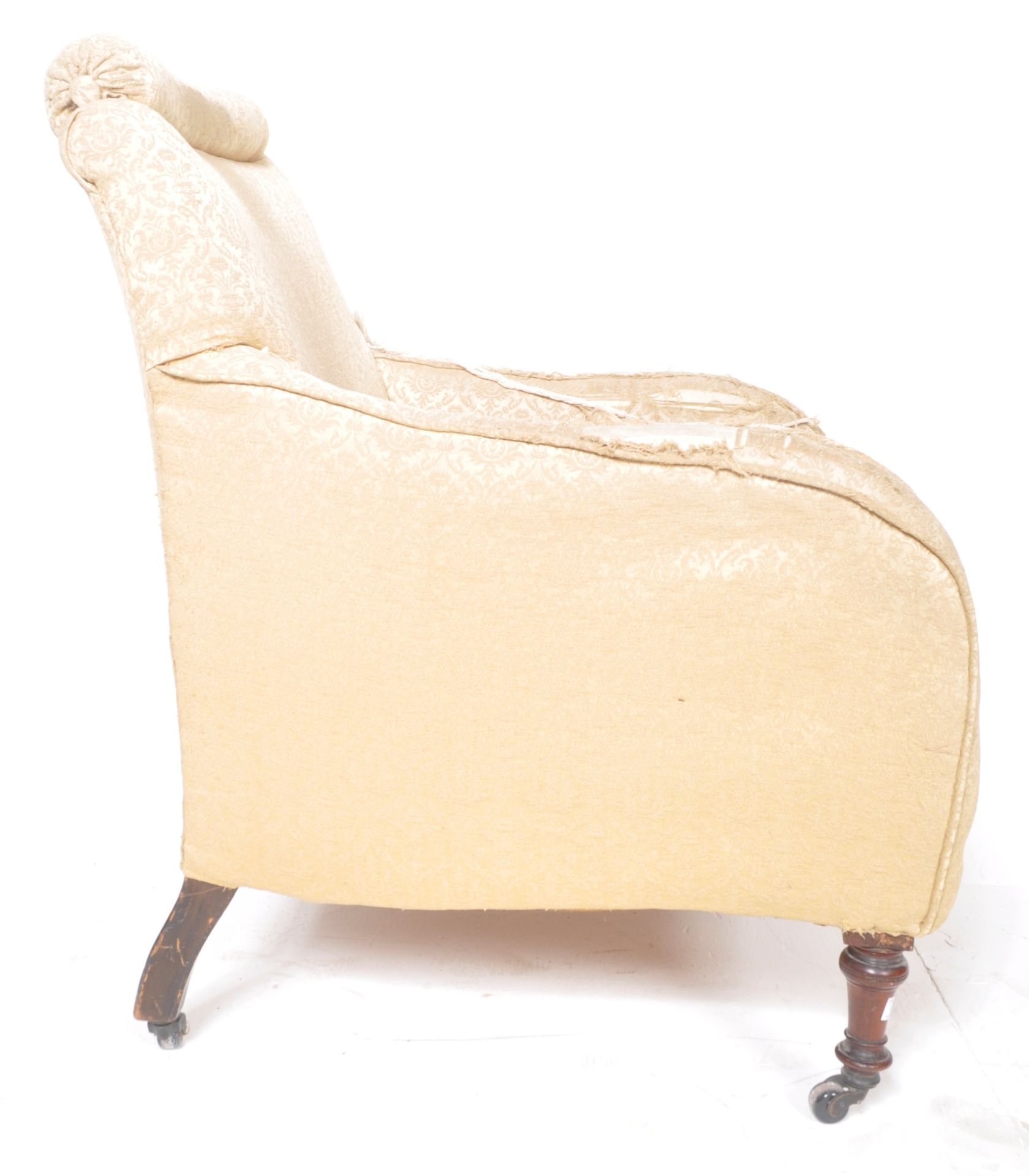 19TH CENTURY VICTORIAN PADDED ARMCHAIR - Image 6 of 8
