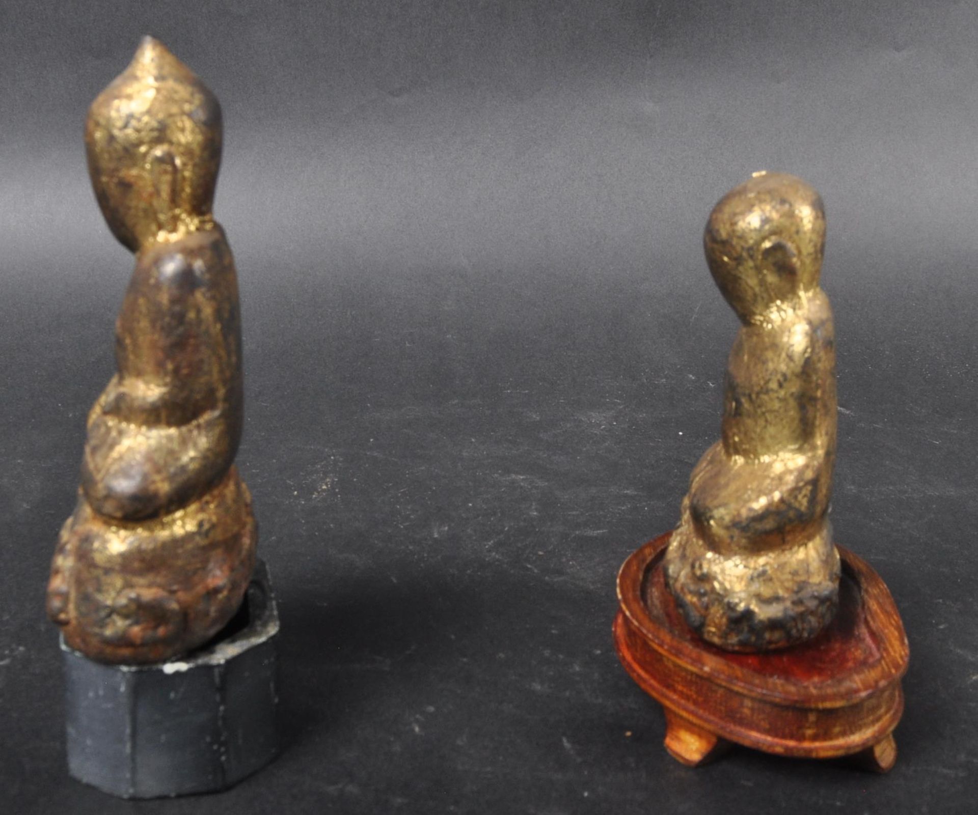 EARLY 20TH CENTURY THAI GILTWOOD CARVED FIGURINES - Image 4 of 7