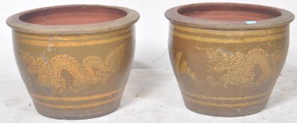 LARGE PAIR OF CHINESE 100 YEAR EGG POTS