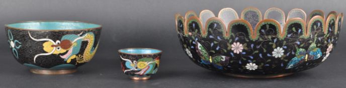 COLLECTION OF CHINESE / JAPANESE CLOISONNE BOWLS