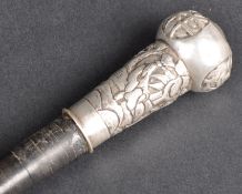 CHINESE SILVER POMMEL TOPPED WALKING STICK