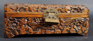 20TH CENTURY CHINESE HAND CARVED JEWELLERY CASKET