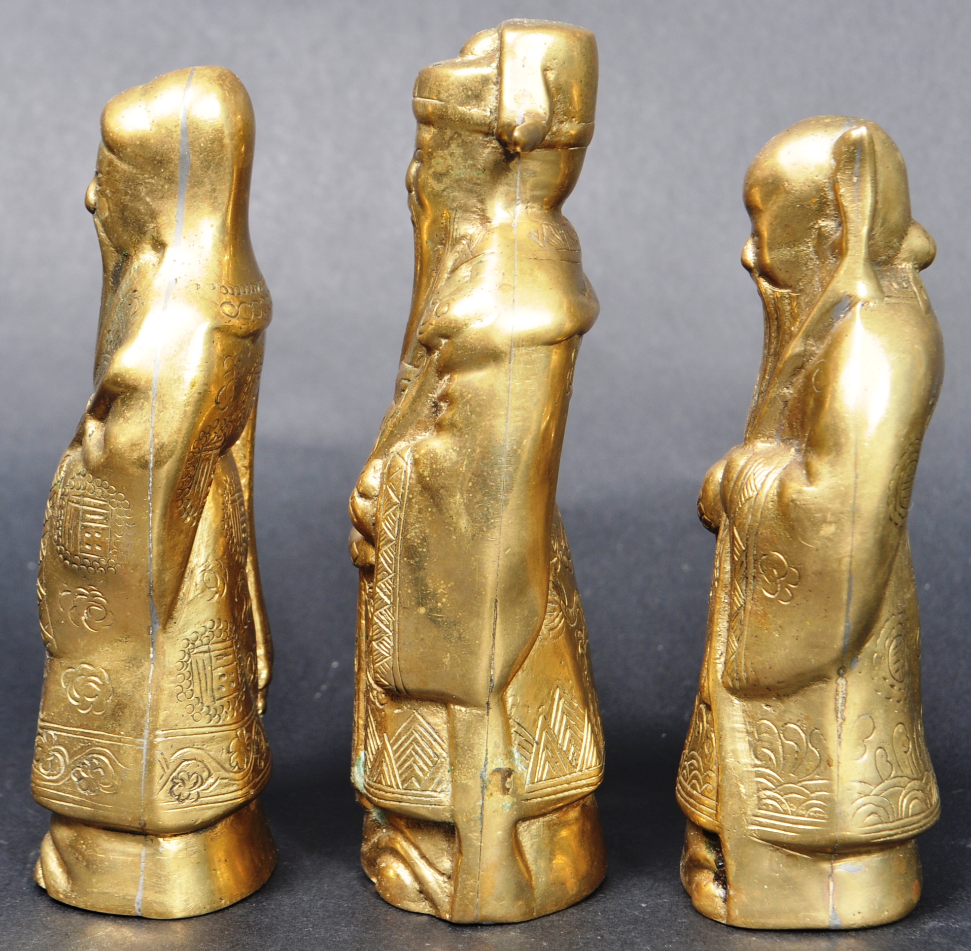 THREE CHINESE REPUBLIC PERIOD BRASS FIGURINES - Image 11 of 12