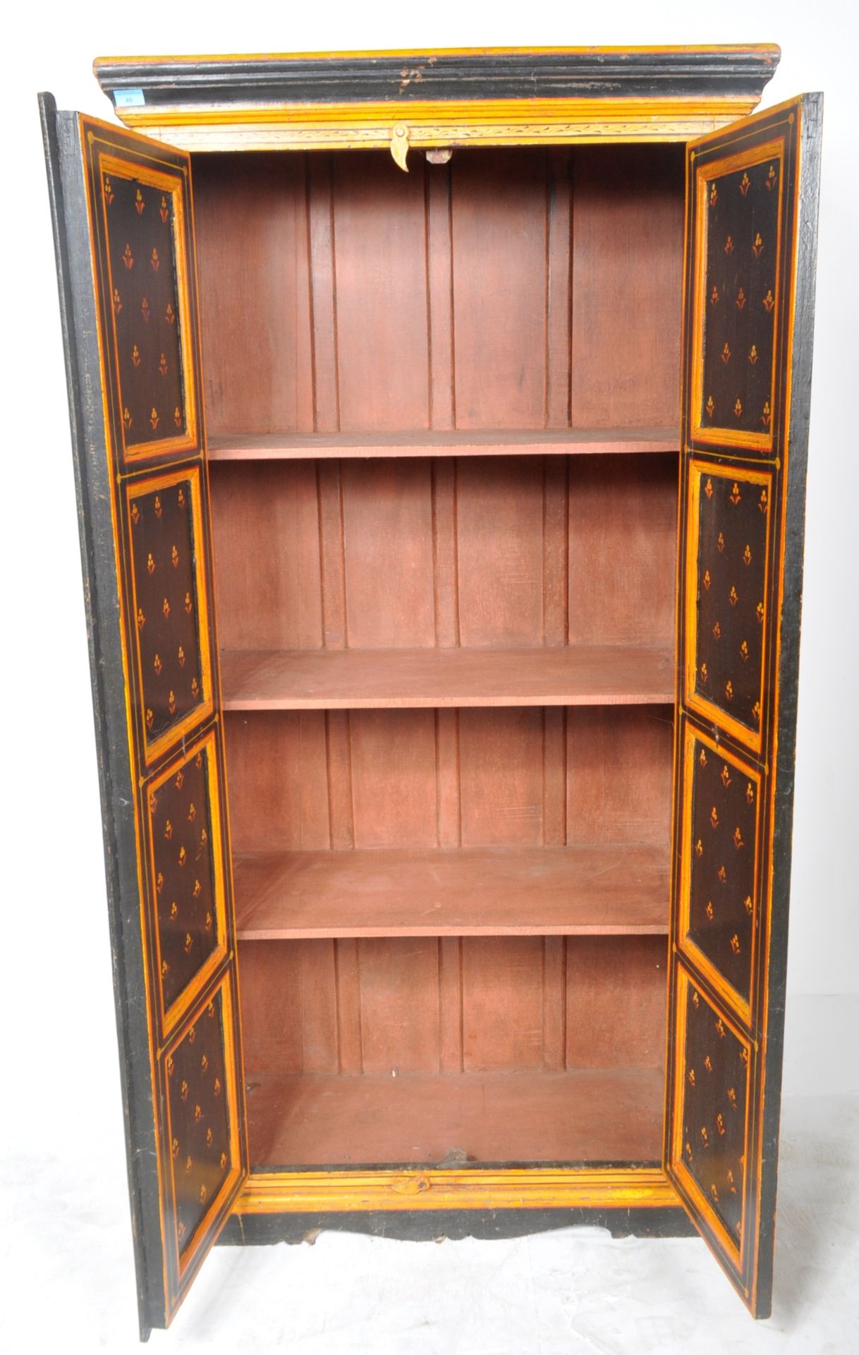 20TH CENTURY INDIAN PAINTED HARDWOOD CUPBOARD - Image 9 of 9