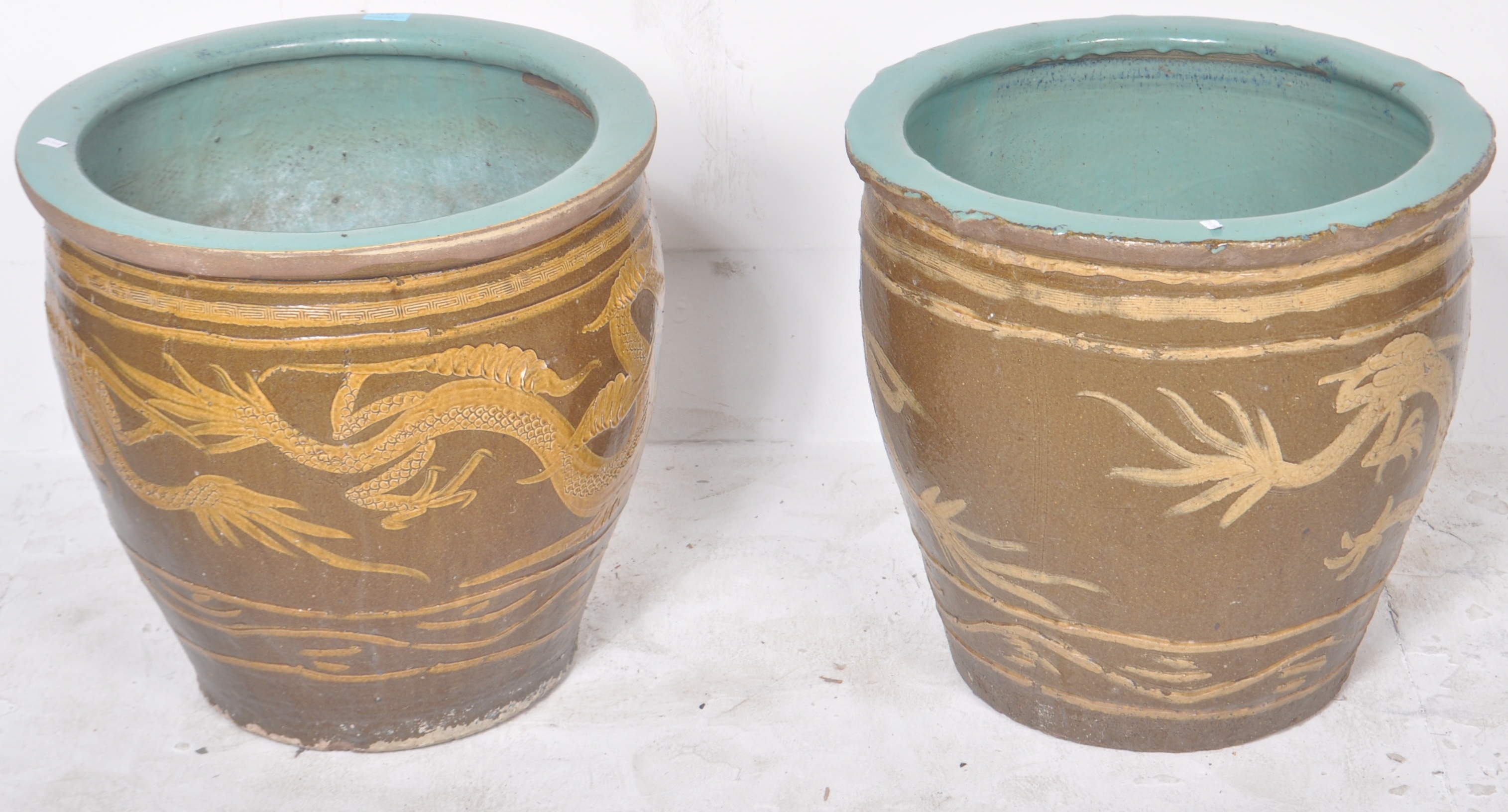 LARGE PAIR OF CHINESE 100 YEAR EGG POTS - Image 6 of 6