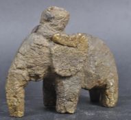 UNUSUAL ANCIENT BRONZE ELEPHANT FIGURINE