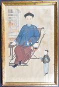 19TH CENTURY CHINESE QING DYNASTY ANCESTRAL PORTRAIT