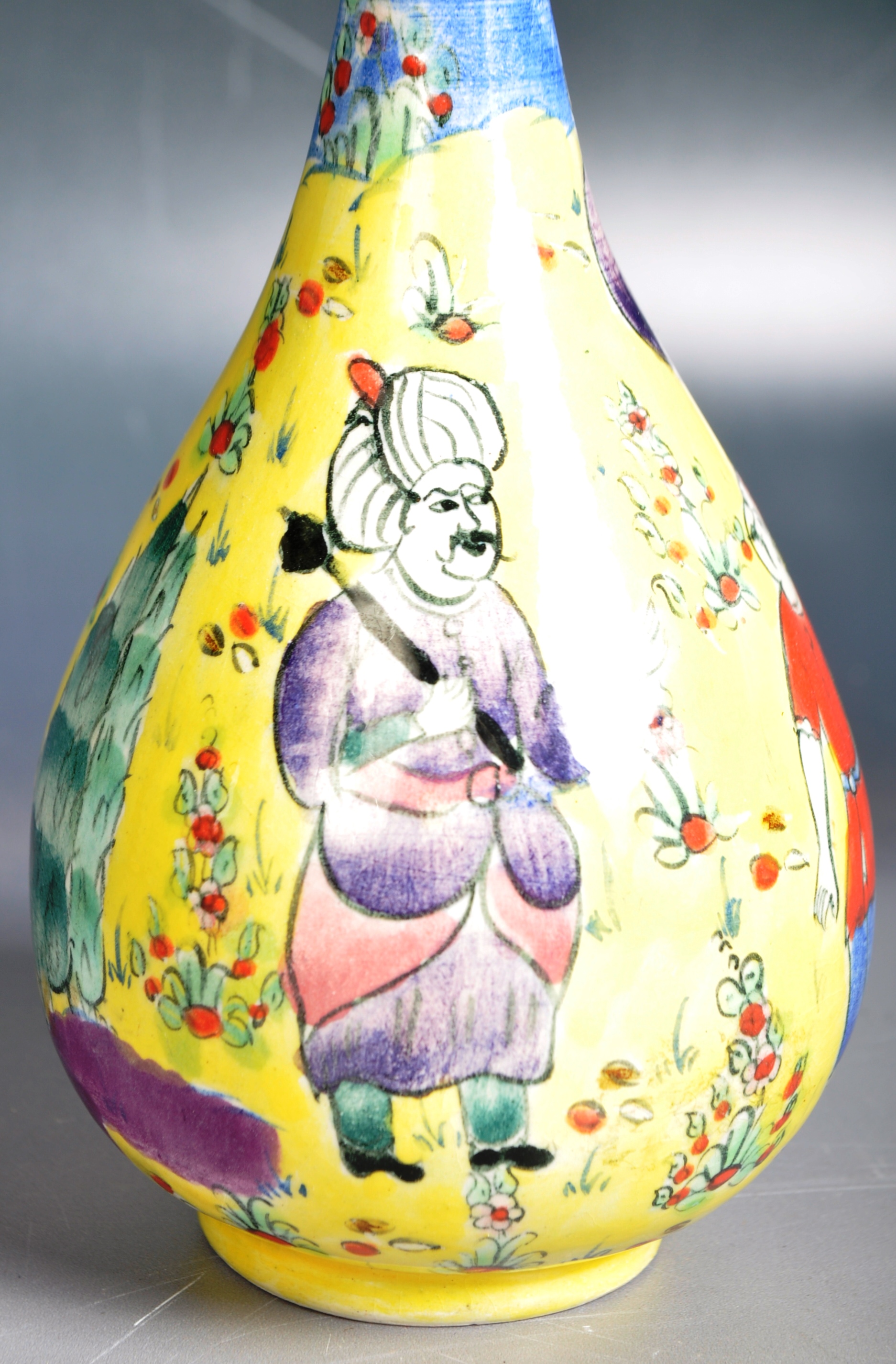 19TH CENTURY PERSIAN DANCING BEAR DECORATED VASE - Image 3 of 6