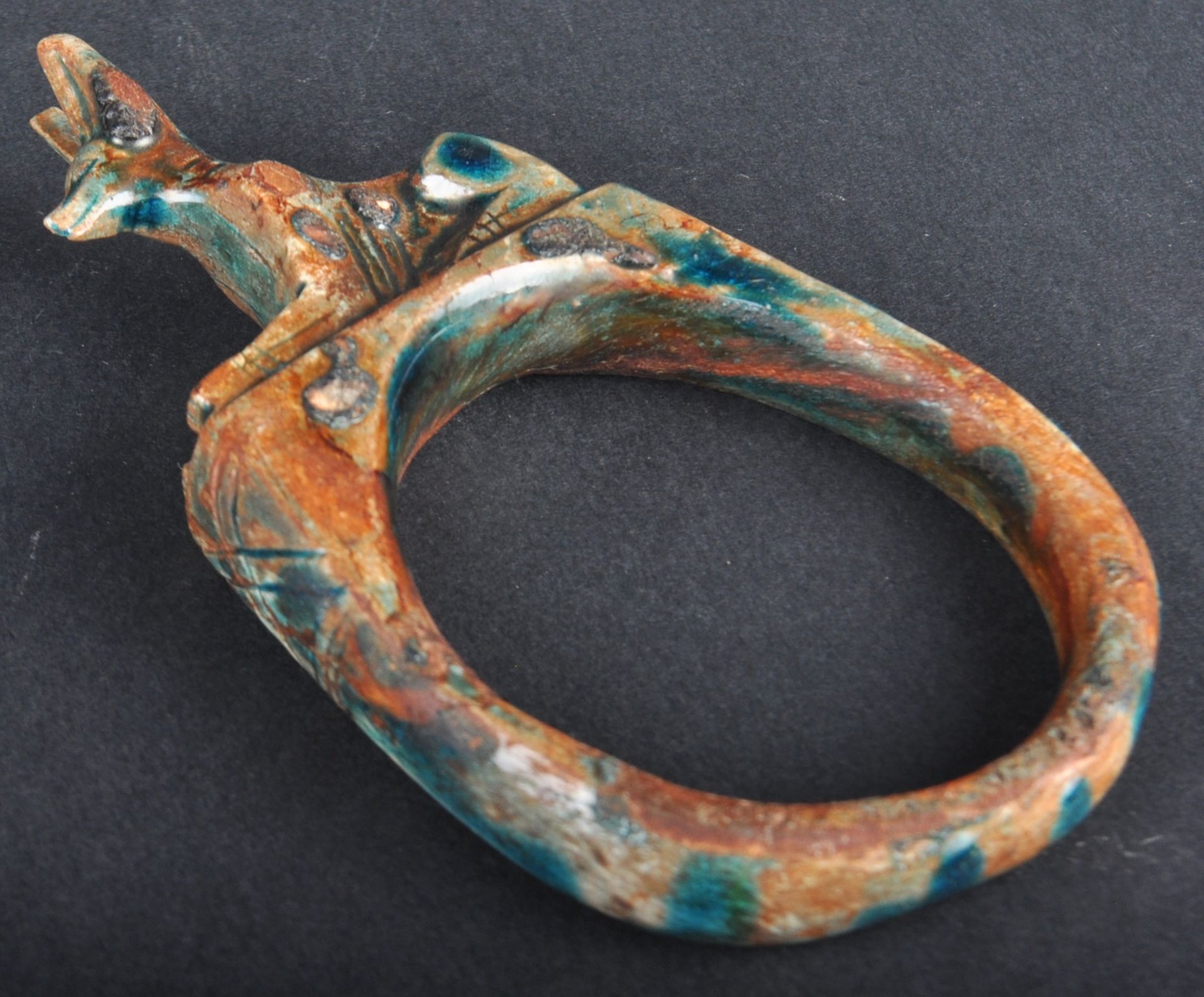 TWO 19TH CENTURY EGYPTIAN GRAND TOUR FAIENCE BANGLES - Image 11 of 12