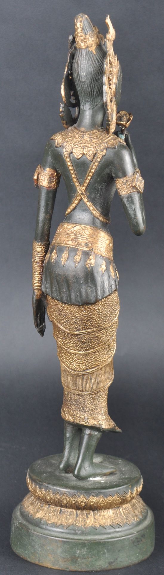 EARLY 20TH CENTURY GILDED BRONZE TEMPLE FIGURINE - Image 3 of 6