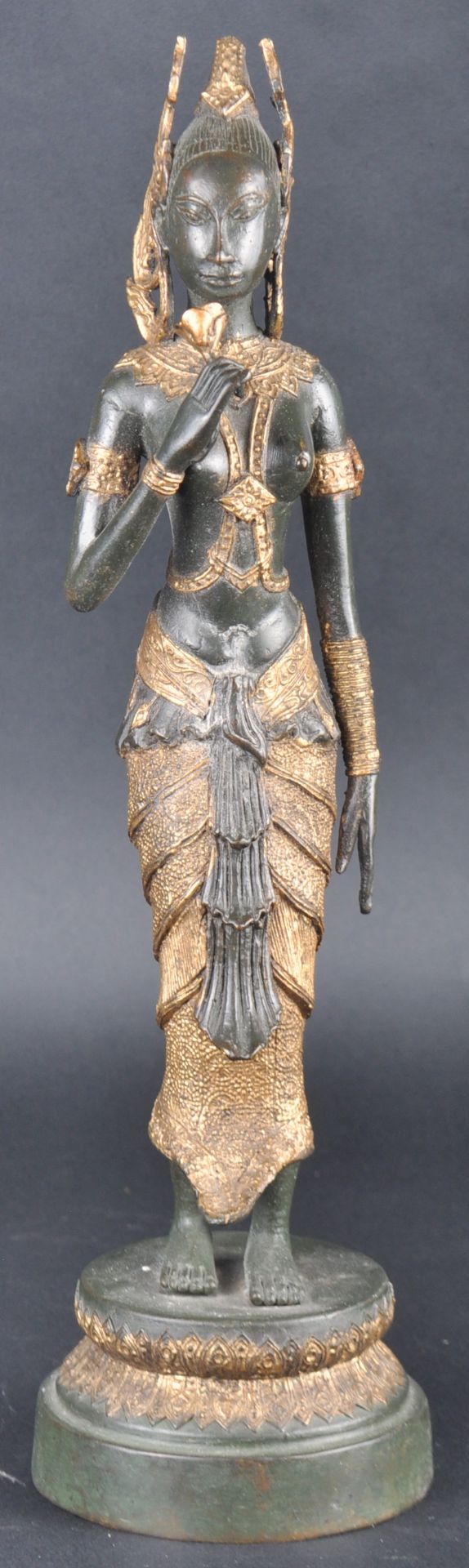 EARLY 20TH CENTURY GILDED BRONZE TEMPLE FIGURINE