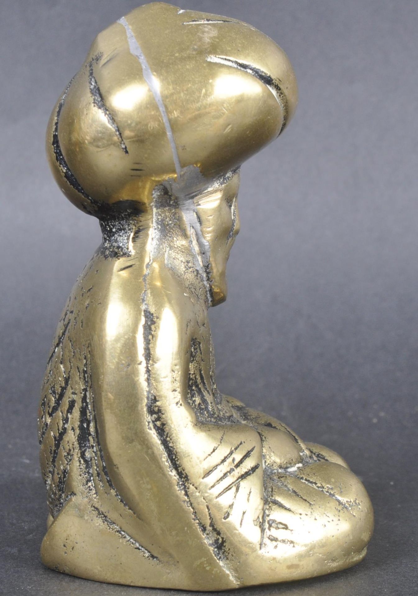 EARLY 20TH CENTURY INDIAN BRASS SAGE FIGURINE - Image 2 of 7