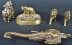 COLLECTION OF INDIAN BRASS ELEPHANTS