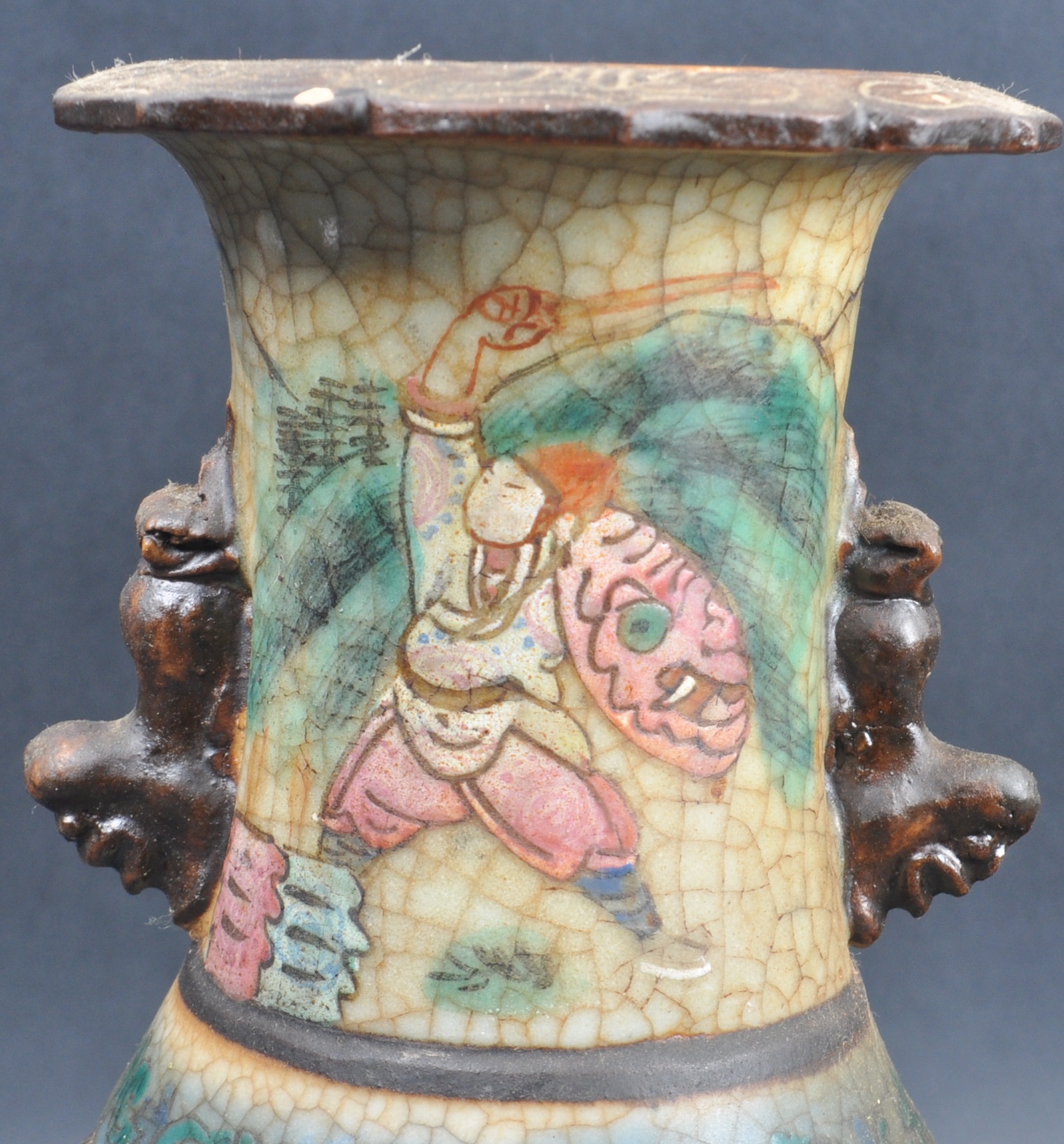 PAIR OF 19TH CENTURY CHINESE CRACKLE GLAZED VASES - Image 5 of 10