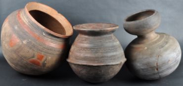 COLLECTION OF AFRICAN TRIBAL STORAGE POTS