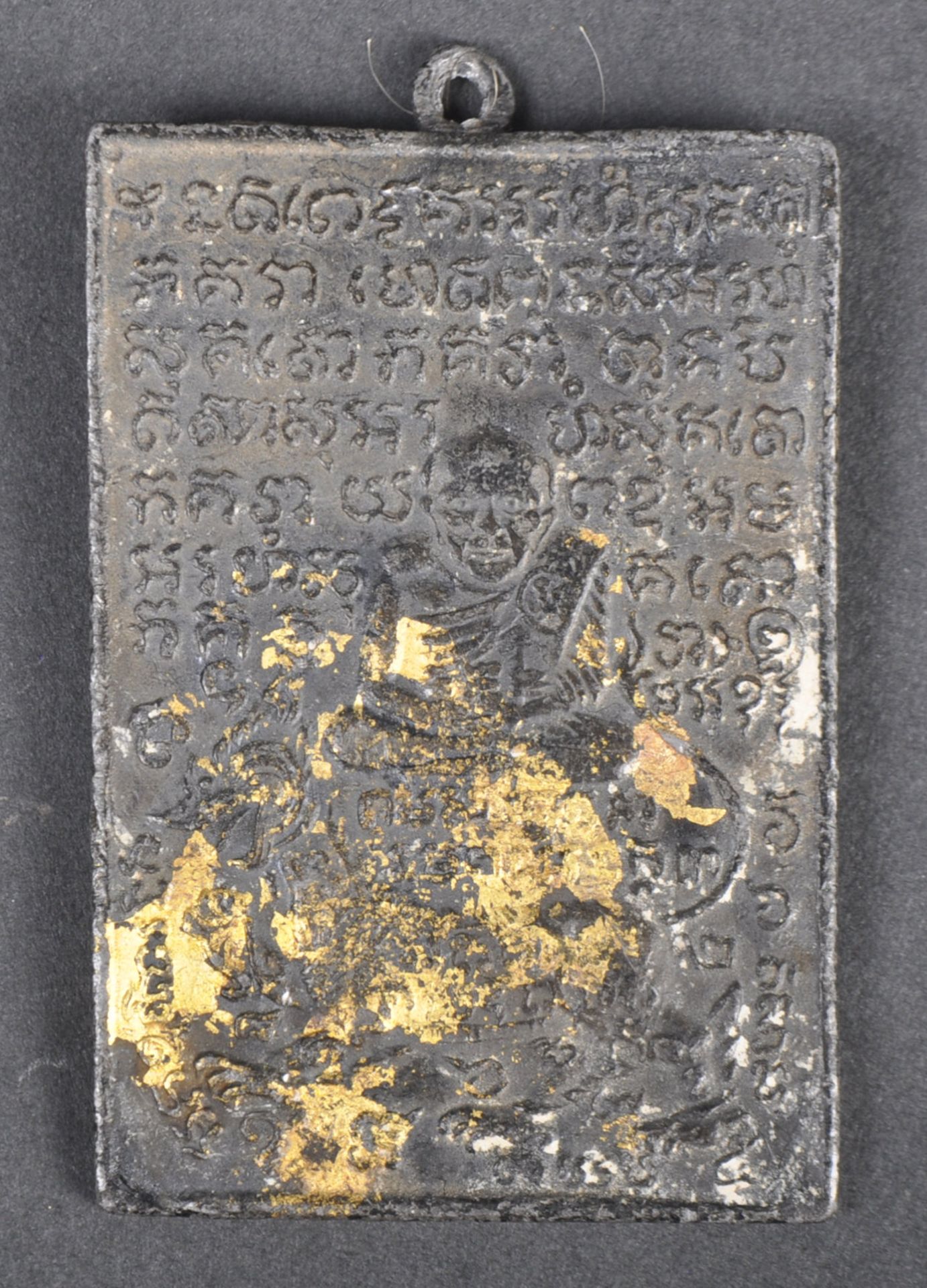 19TH CENTURY CHINESE BRONZE BUDDHA & SCRIPT PANEL