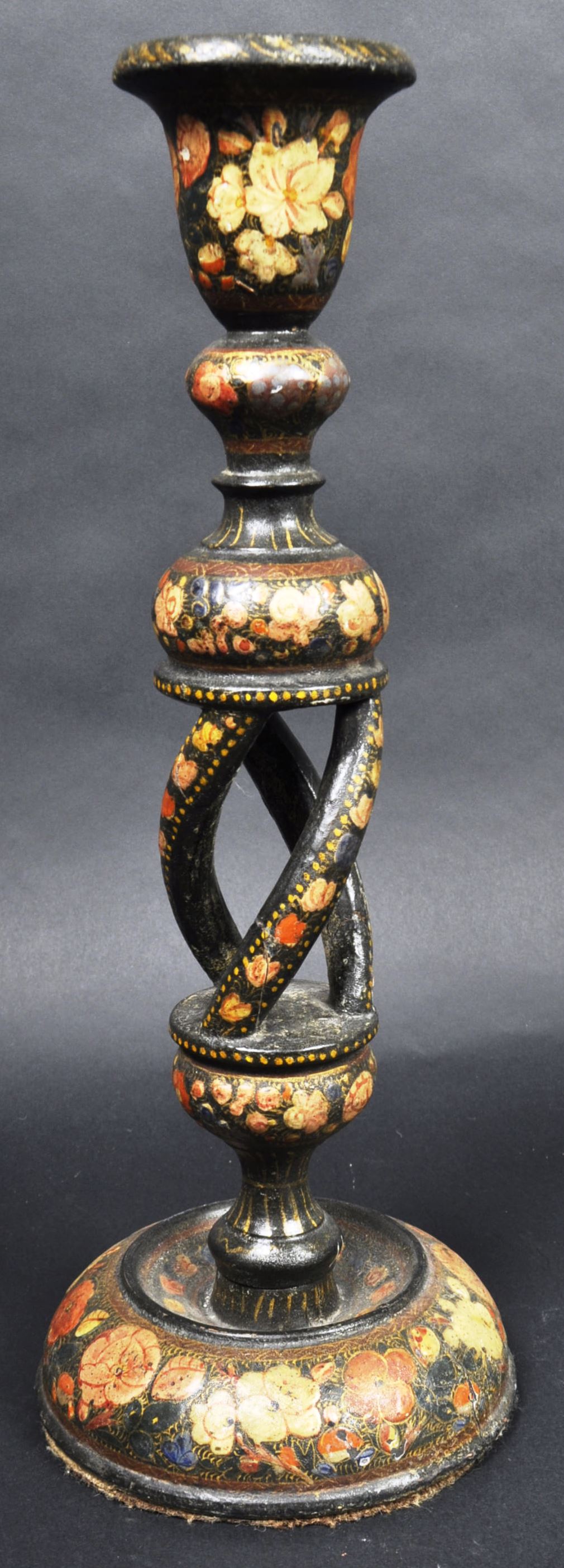 19TH CENTURY PERSIAN KASHMIR CANDLESTICK