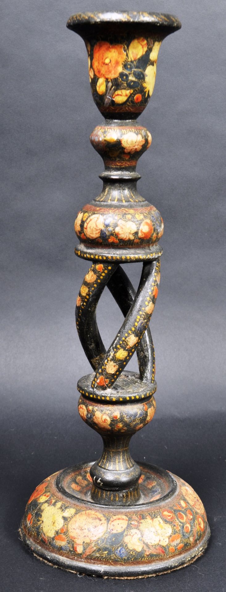 19TH CENTURY PERSIAN KASHMIR CANDLESTICK - Image 6 of 7