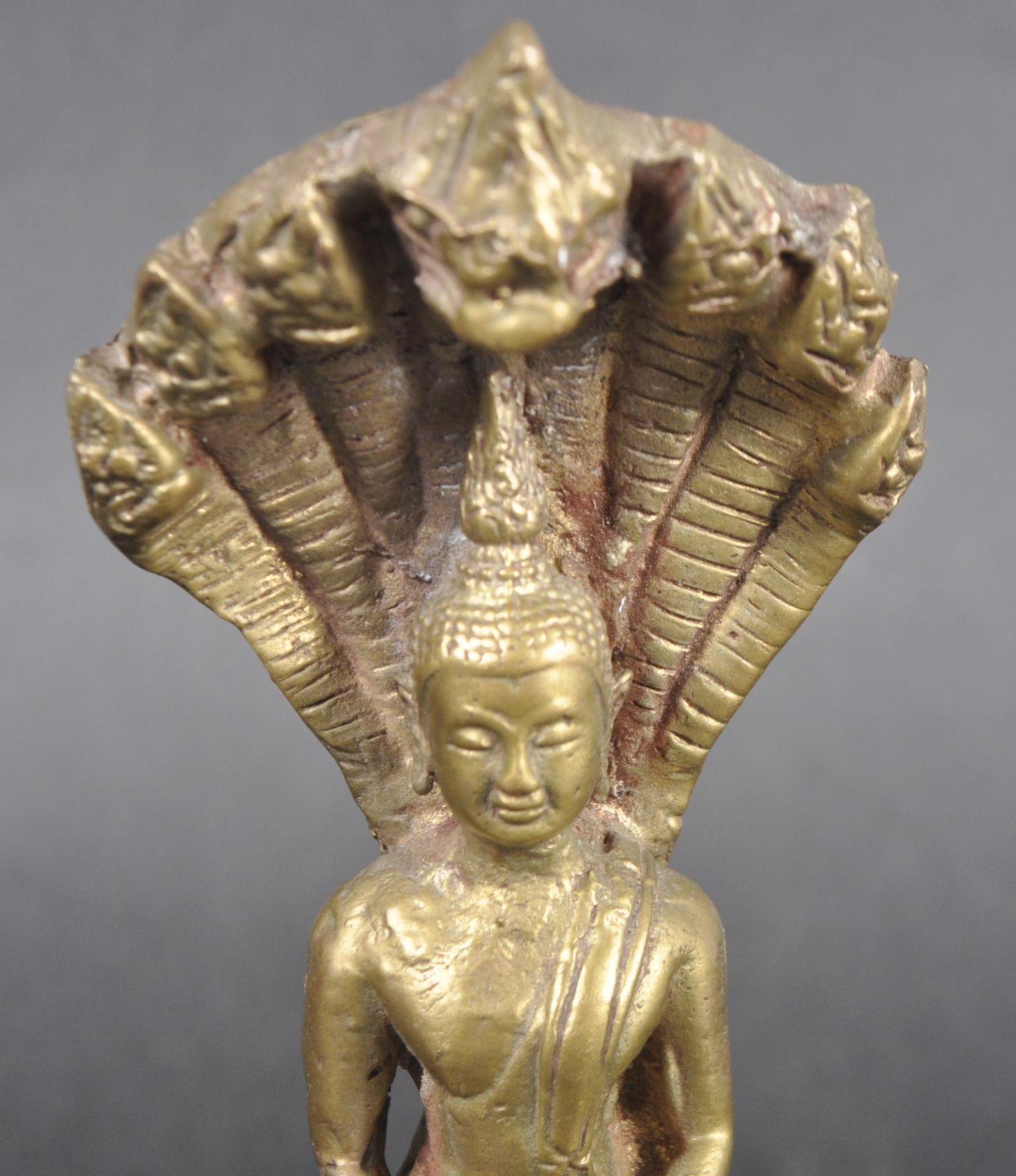 19TH CENTURY CHINESE THAI SNAKE BUDDHA BRONZE - Image 5 of 6