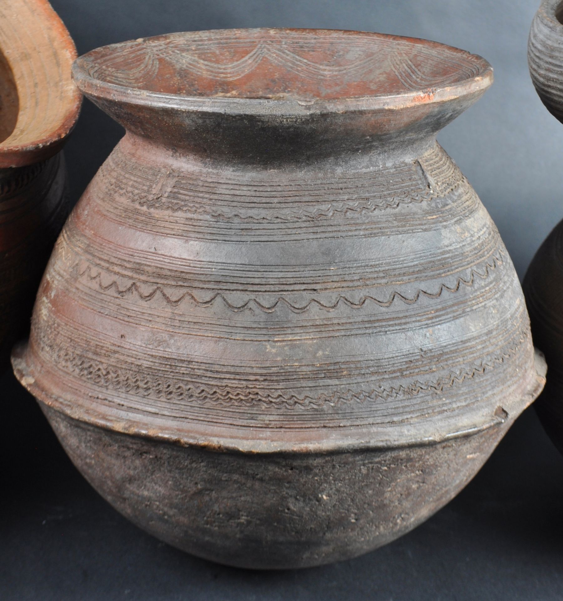 COLLECTION OF AFRICAN TRIBAL STORAGE POTS - Image 3 of 10