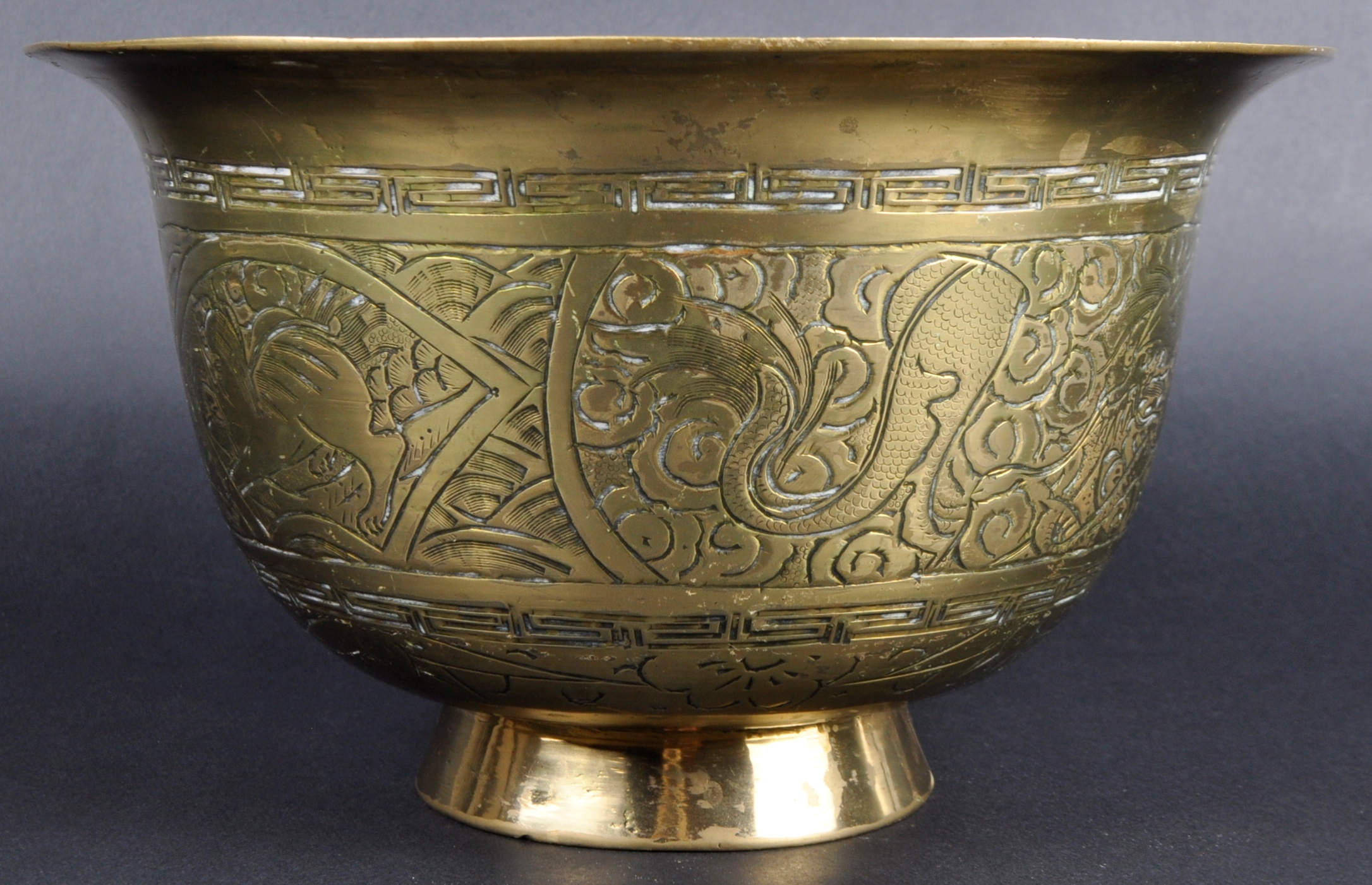 LARGE & HEAVY CHINESE BRONZE PRAYER BOWL