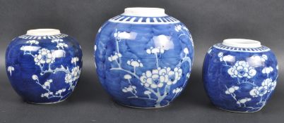 COLLECTION OF 19TH CENTURY PRUNUS GINGER JARS