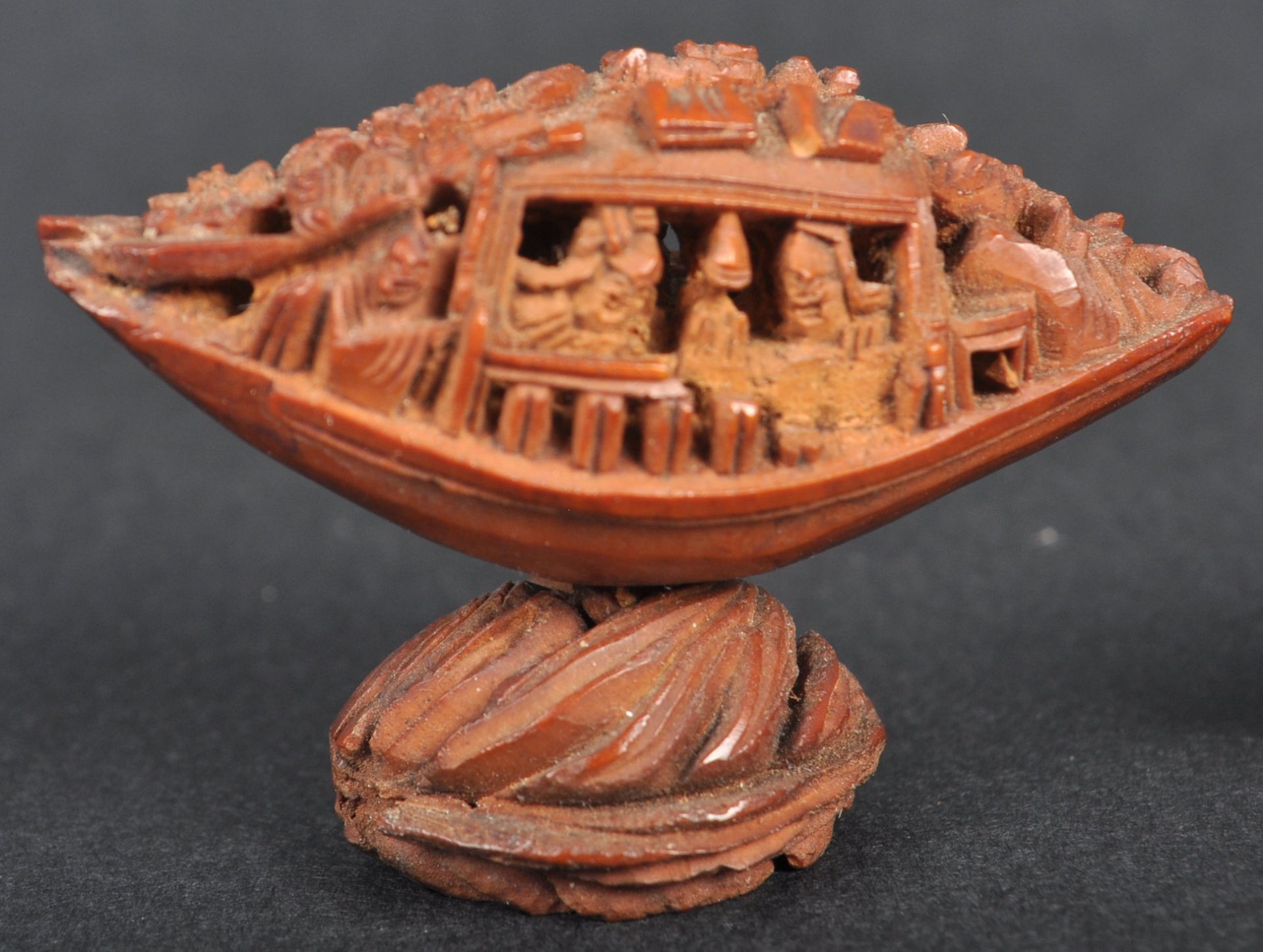 TWO 19TH CENTURY CHINESE HAND CARVED HEDIAO NUTS - Image 2 of 9