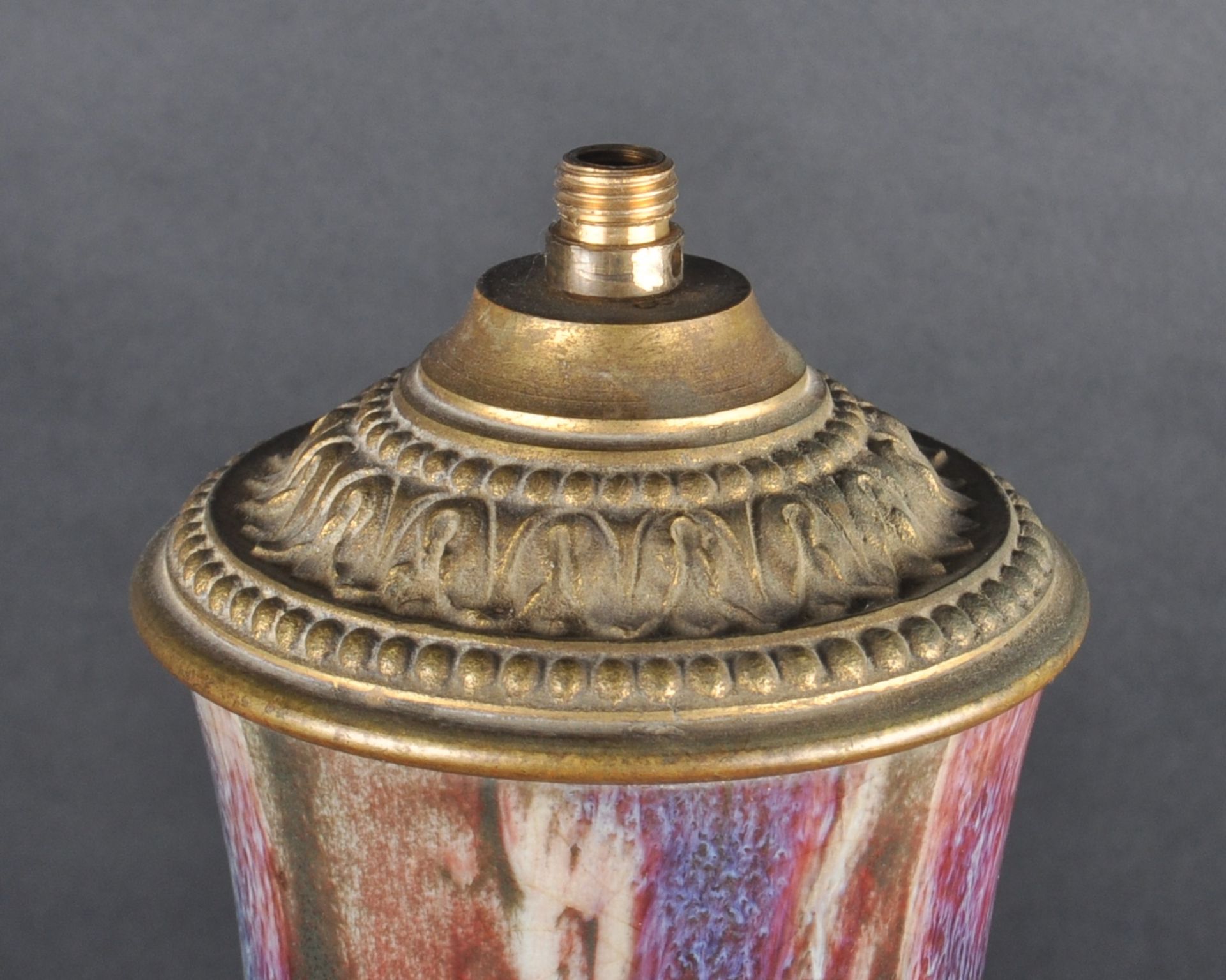 19TH CENTURY CHINESE FLAMBE SANG DE BOEUF VASE TABLE LAMP - Image 4 of 4